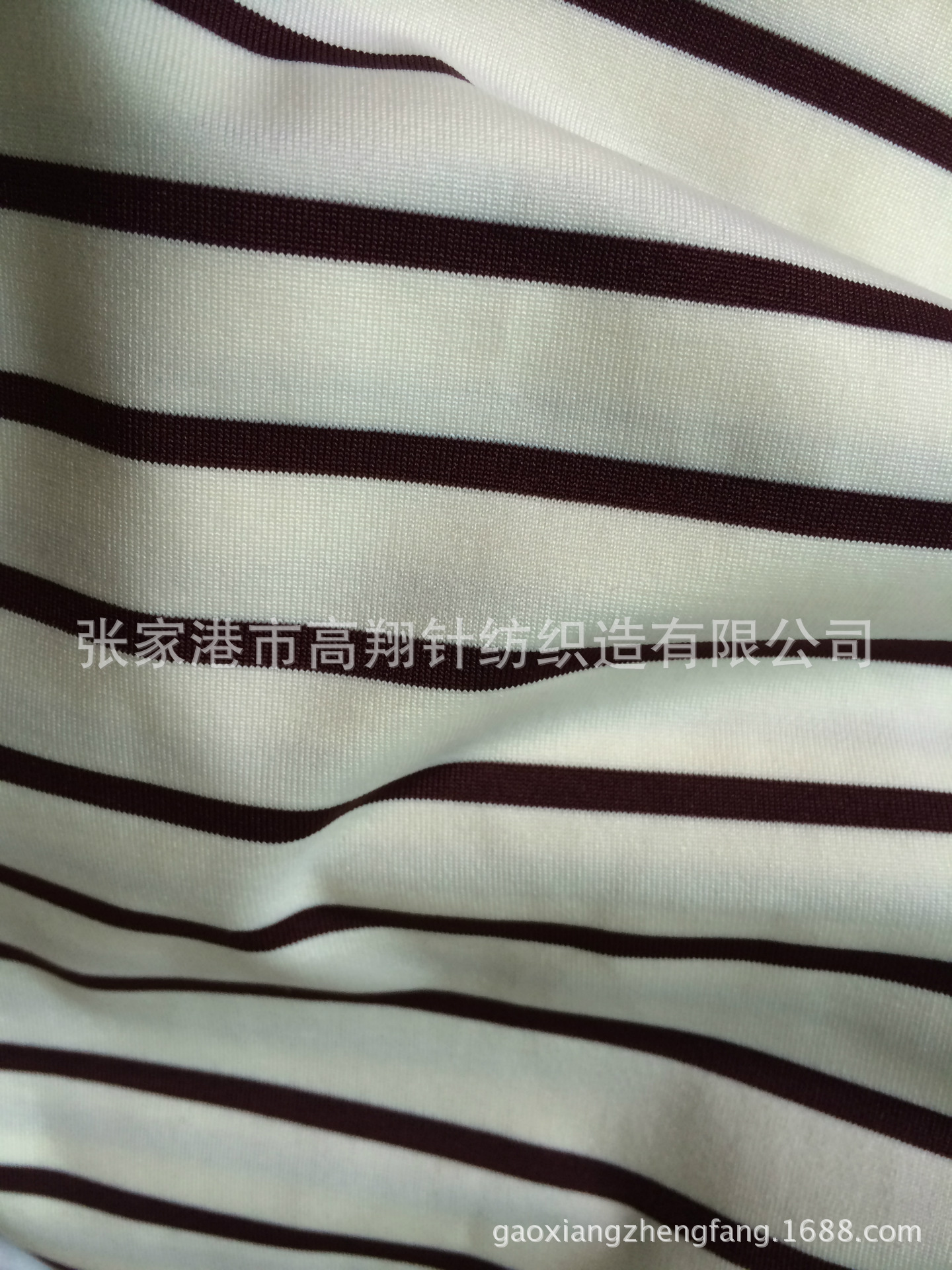 【厂家直销】纬编 人造丝弹力色织彩条针织面料 印花面料