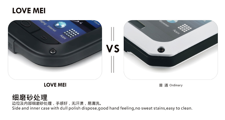 LOVE MEI Powerful Water Resistant Shockproof Dust/Dirt/Snow Proof Aluminum Metal Outdoor Heavy Duty Case Cover for Samsung Galaxy S4
