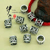 Retro metal beads with accessories, jewelry, tubular collar, 8mm