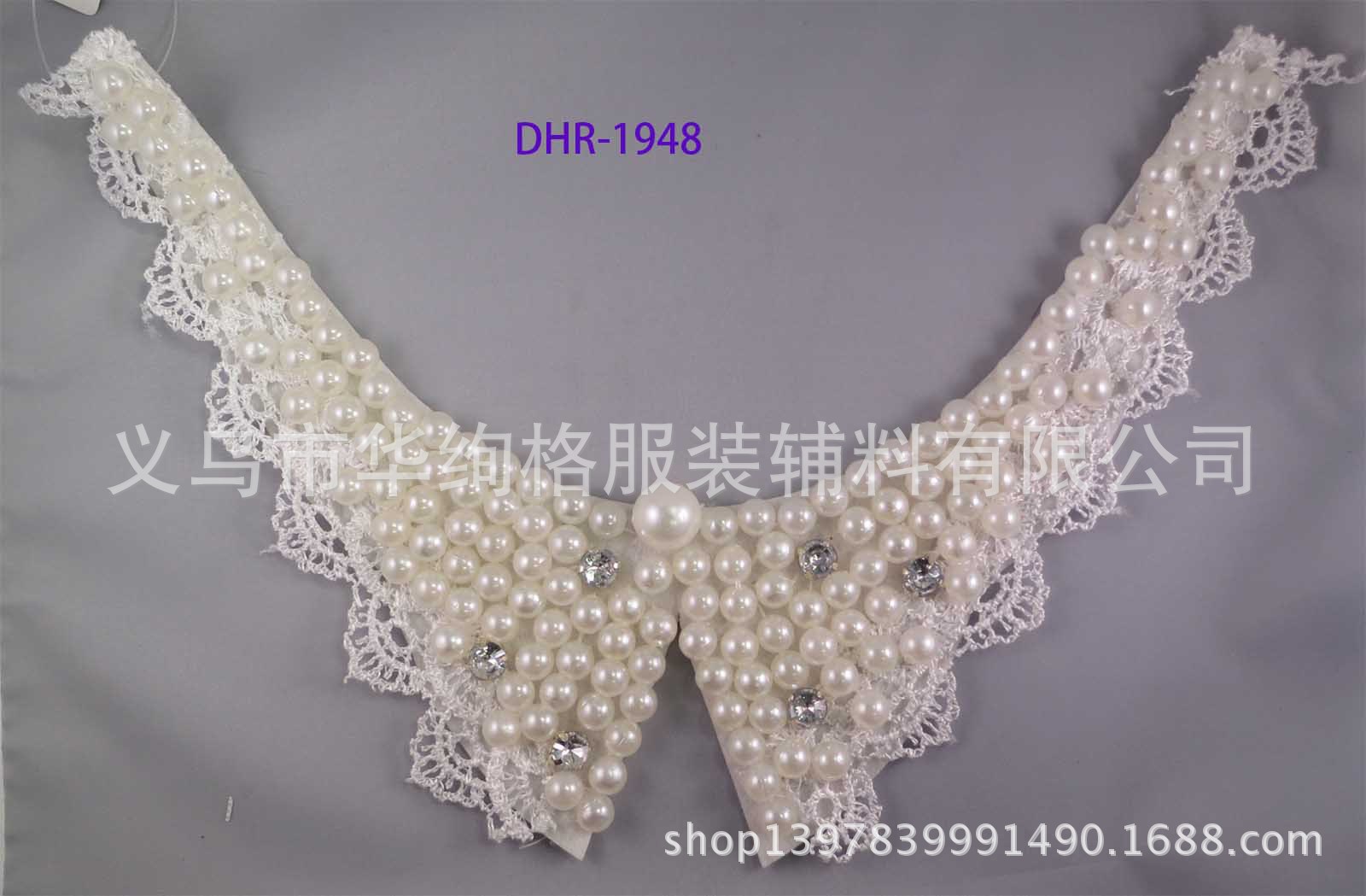 厂家供应 手勾领口 手工钉珠 diy辅料 领花 服装辅料定做定制
