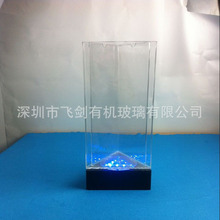 制作亚克力旋转资料架 LED资料架 旋转LED台卡 亚克力三面资料架