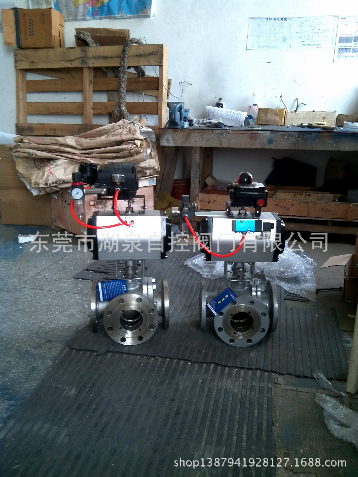 厂家供应Q644F-16c气动三通L型球阀Q645F-16c气动三通T型球阀