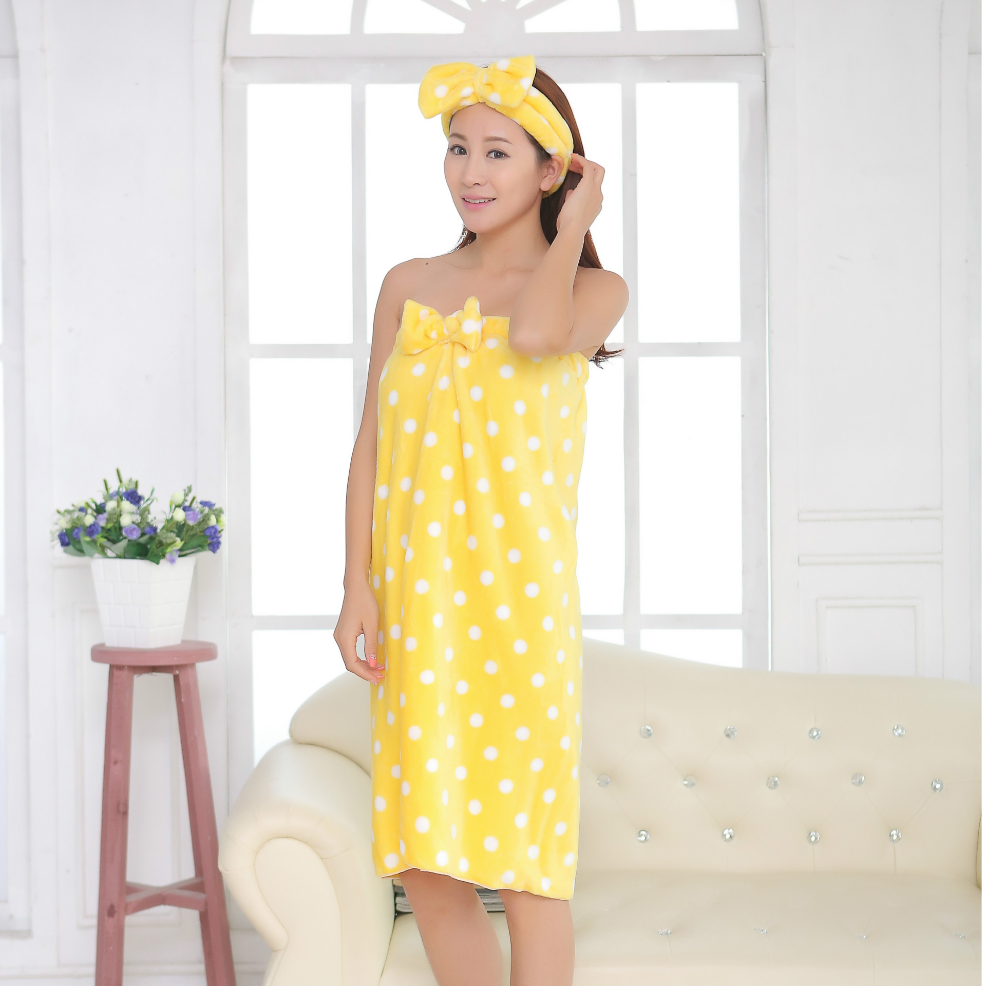 Cute Women's Absorbent Microfiber Bow Shower Body SPA Bath Wrap Towel Bath Robe eBay