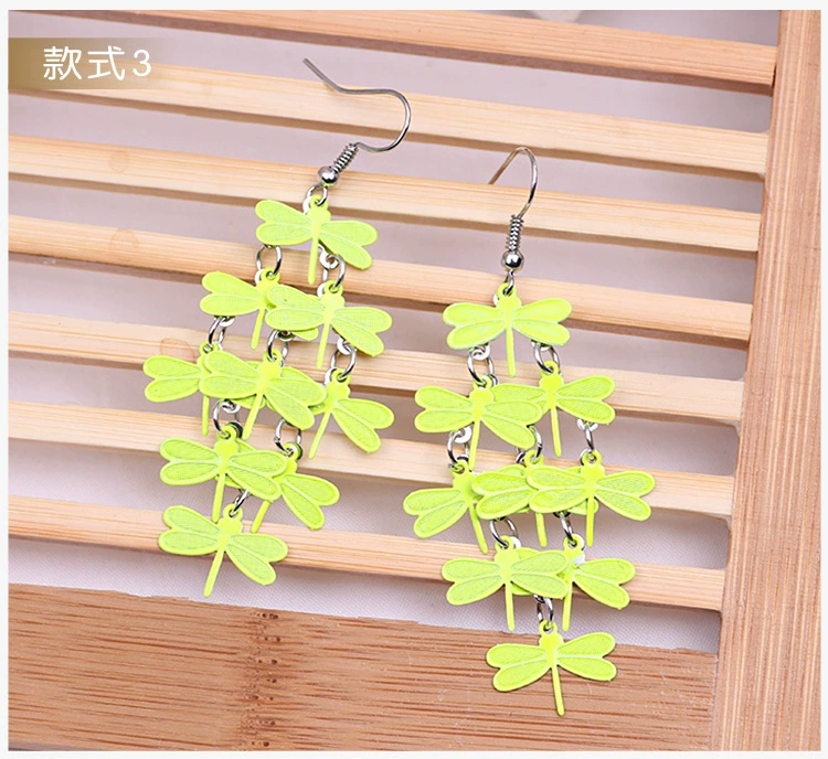 Fashion Earrings, long dangle multicolor 12 cm, lightweight 7 g accessory