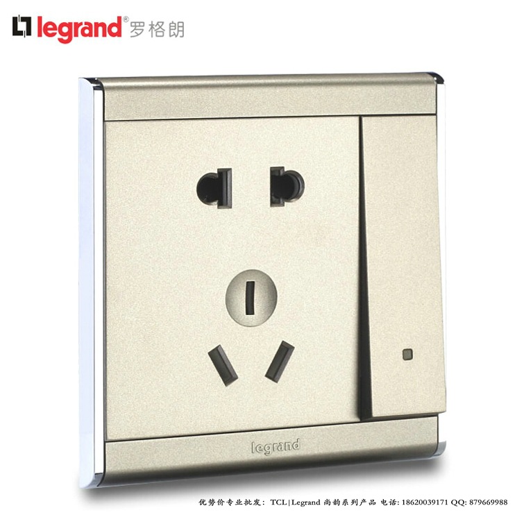 10A单极带荧光开关一开五孔-1