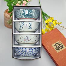 彩碗 日式和风系列创意陶瓷餐具 四入广口碗套装