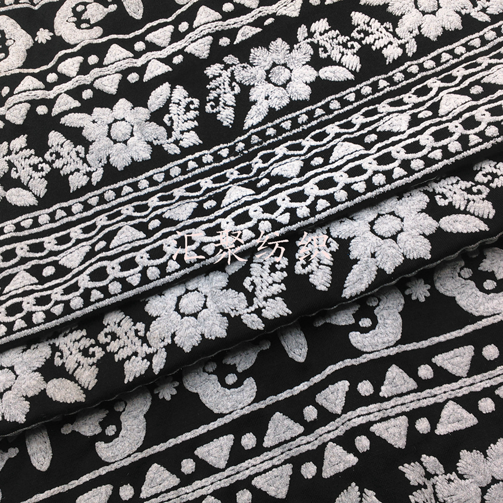 网布发泡立体印花 仿绣花面料 胶浆印花 特种立体印花