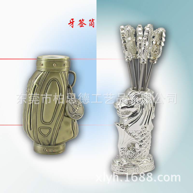 生产制作工艺礼品金属材质牙签筒商务笔筒猎豹风水摆件产地货源|ms