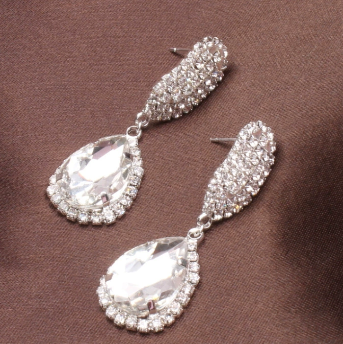 Модные стеклянные серьги, для импорта, с камнем, европейский стиль
