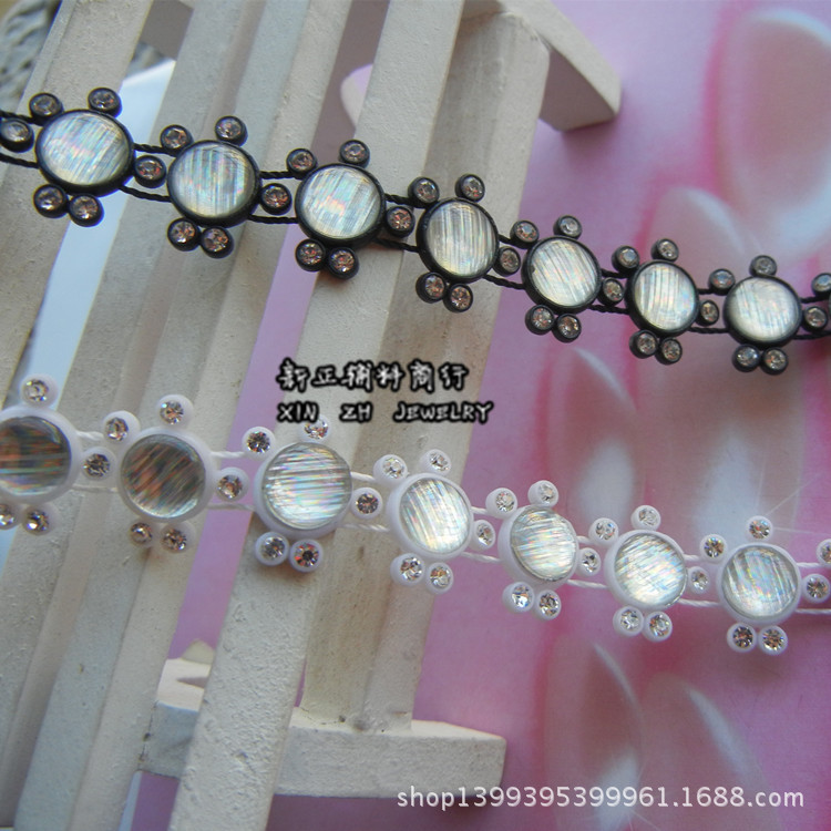 进口中东条钻线钻 手缝钻圆形条钻服装包包排钻网钻辅料