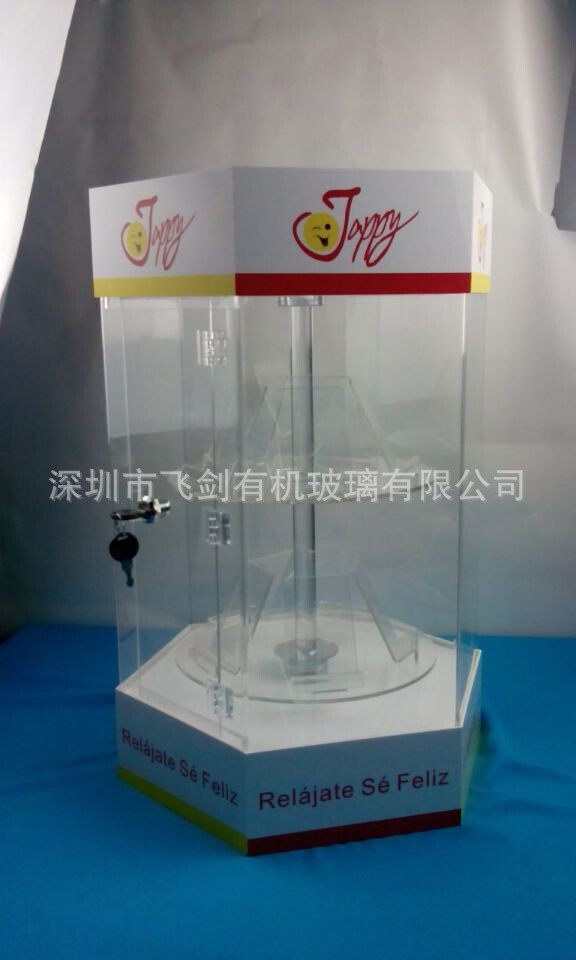 亚克力柜子香烟展柜高透明三层不旋转亚克力展示柜香烟展架