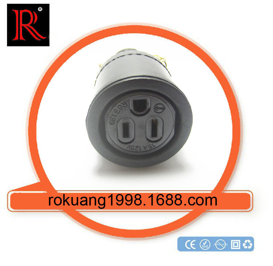 LK5215 美规电源插座 电木橡胶插座 5-15R橡胶母座 美式插座