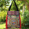 Ethnic capacious one-shoulder bag from Yunnan province for leisure, ethnic style, with embroidery