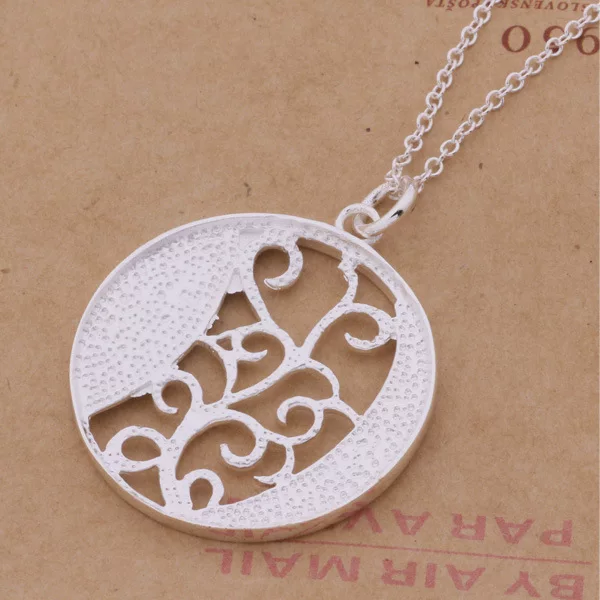 Серебряное модное ожерелье, аксессуар, серебро 925, корейский стиль, цветочный, городской стиль