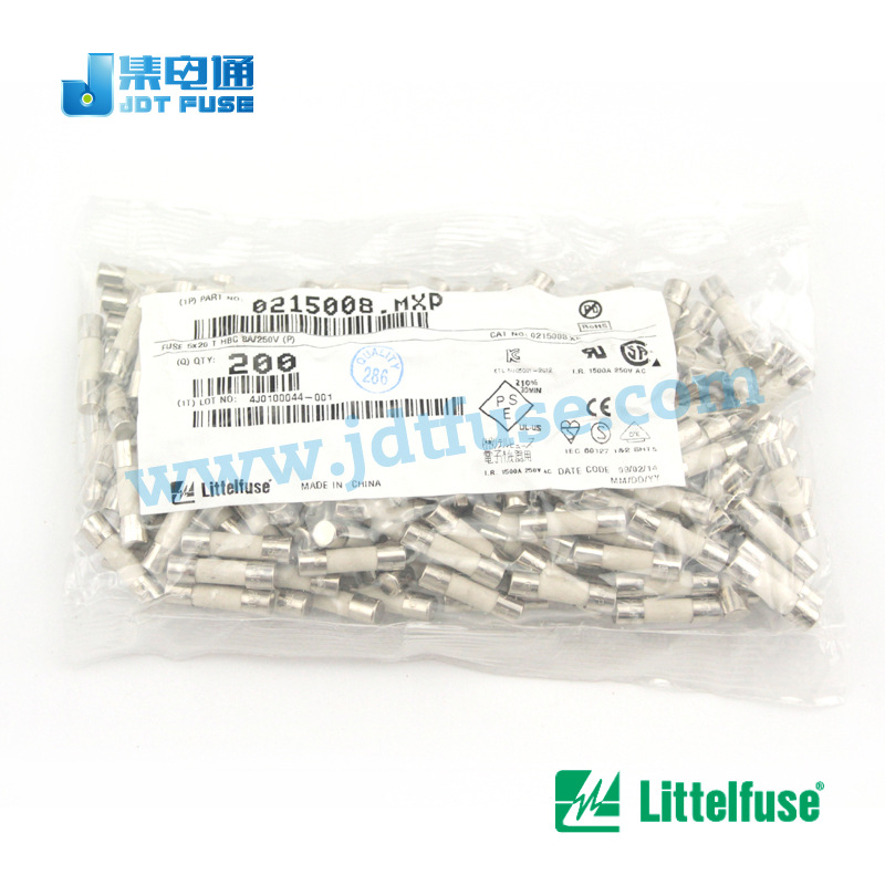 单帽0215008.MXP力特Littelfuse 无引线 5×20陶瓷保险丝管8A慢断