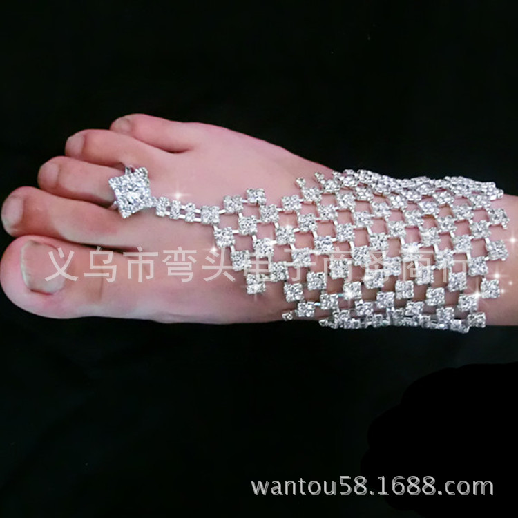 new pattern bride Jewelry Wedding dress Accessories personality lady fashion Exaggeration Rhinestone Anklet wholesale