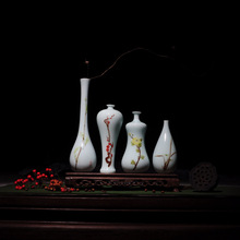 景德镇创意陶瓷花插手绘小花瓶梅兰竹菊花瓶工艺家居摆件陈设礼品