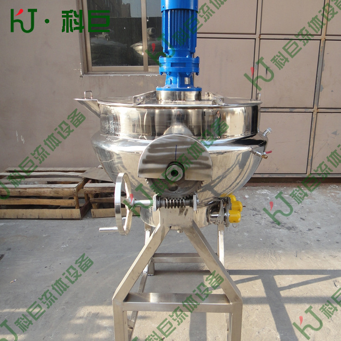 （厂家直销）100L高脚电加热可倾式带搅拌夹层锅