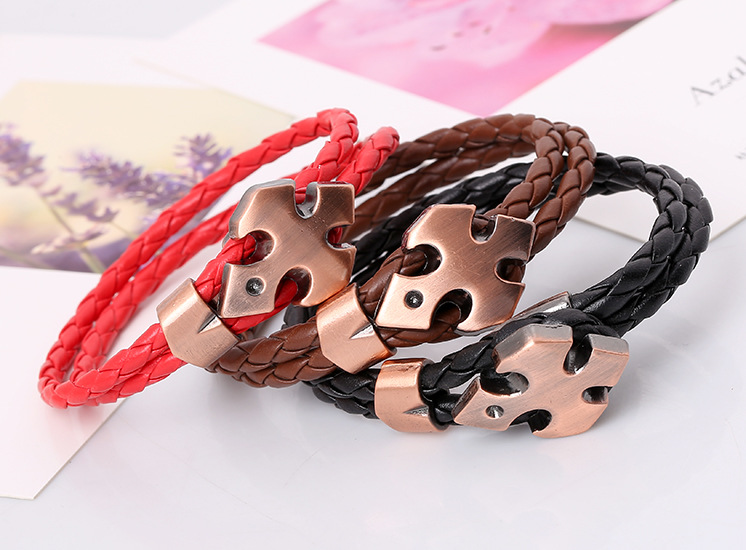 Pu Woven Leather Bracelet New Bracelet display picture 1