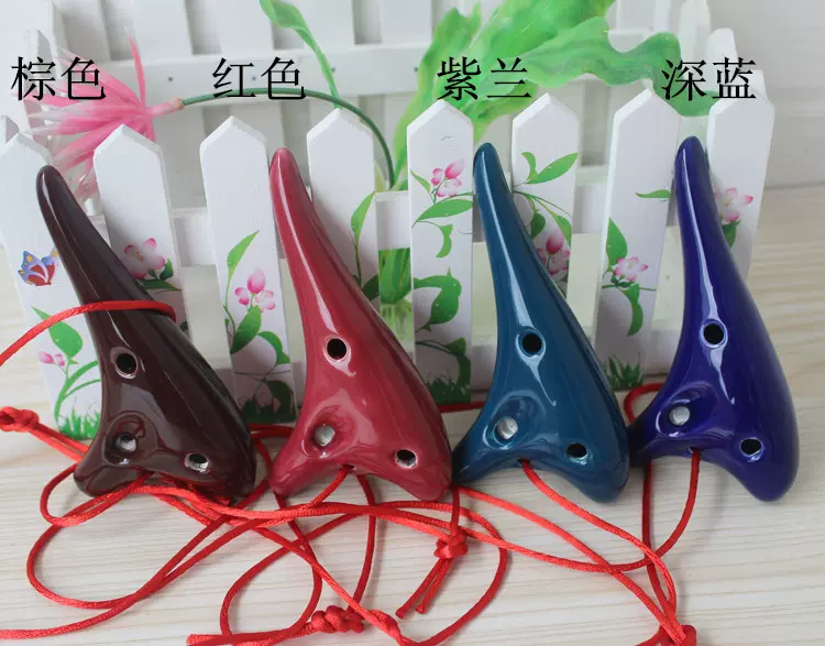 长嘴六孔陶笛 高音F调6孔陶笛 学校 教学产品送教材绳子厂家批发