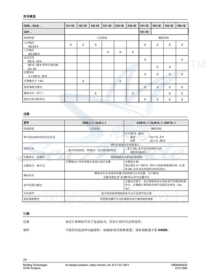 SIEMENS西门子GDB132.1E 电动风阀执行器 3位浮点AC24V执行器 西门子