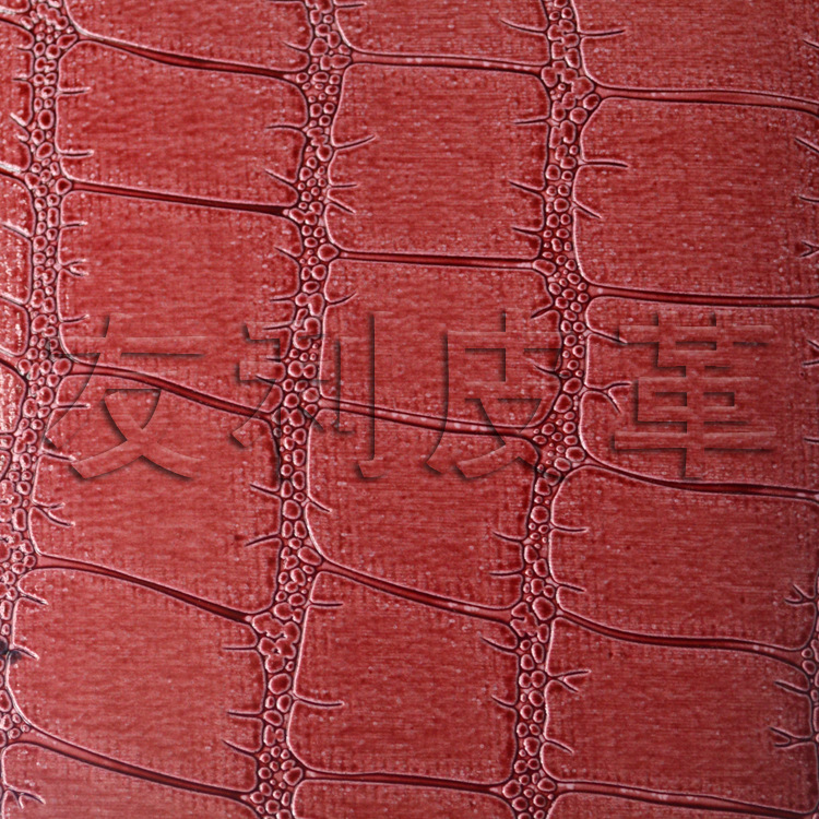 pvc装饰革 软包硬酒盒皮革  高光亮面革 鳄鱼纹人造革