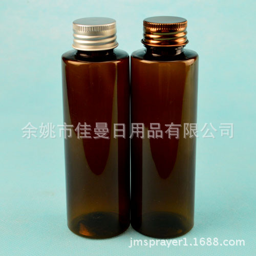 厂家直销100毫升棕色铝盖瓶 塑料瓶 pet瓶