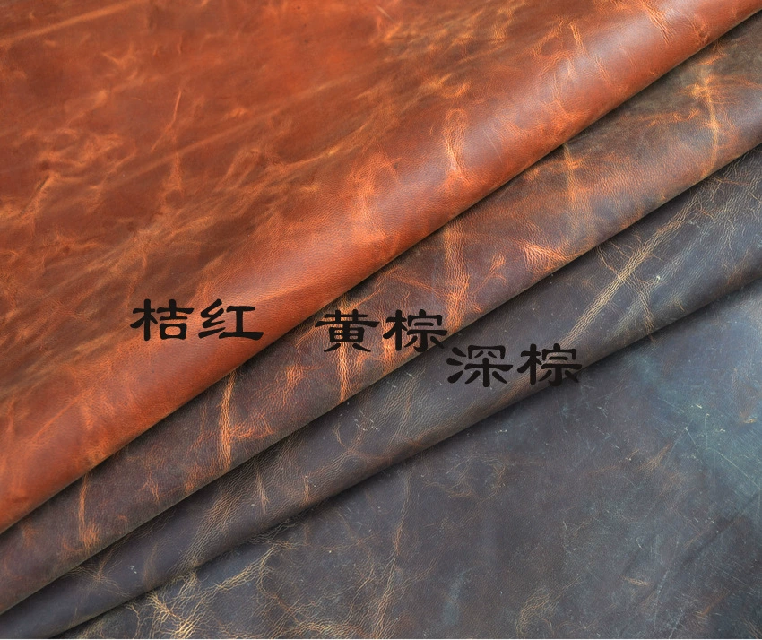 Spot special supply 1.0-1.2 Oil waxy color transformer head layer crazy horse goatskin leather