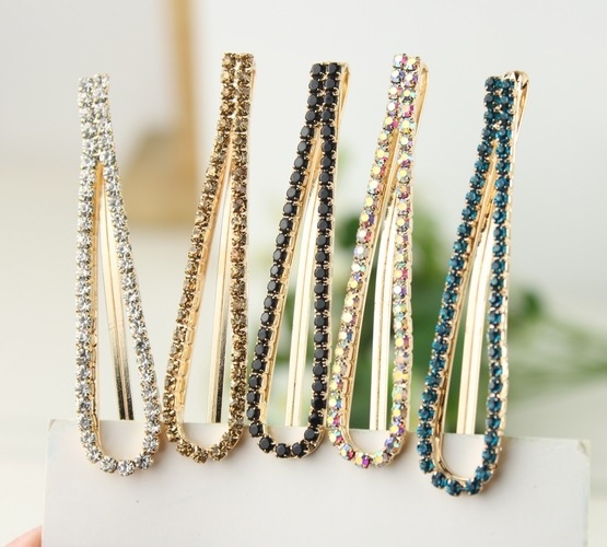 Hot Hair Accessories U-crystal Rhinestone Hair Clip Geometric Edge Clip display picture 3