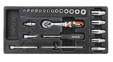 欧洲易尔拓YATO工具 25件1/4六角套筒组套 YT-5541 托盘式