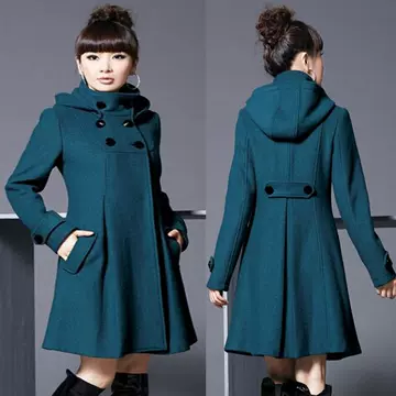 Women's Mid-length Hooded Double-breasted Cape Trench Coat - ShopShipShake