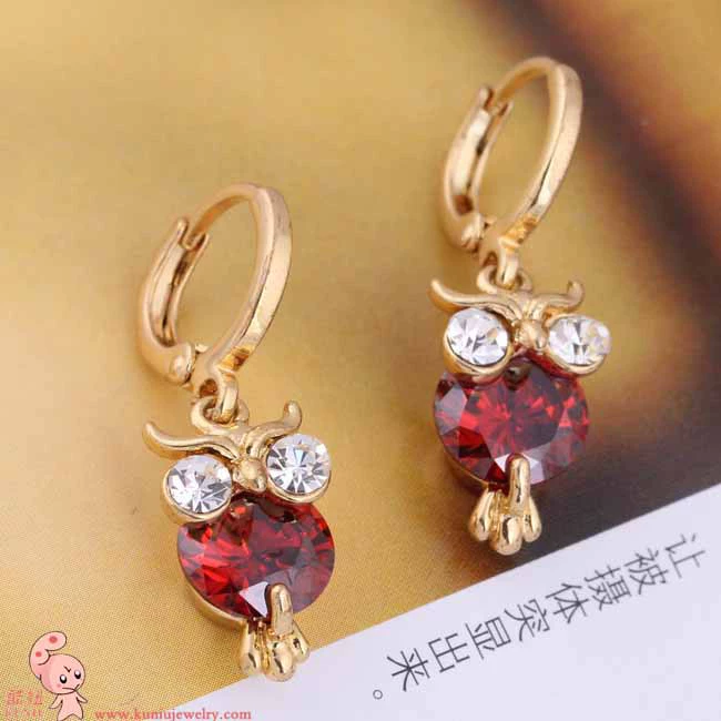 Серебряные серьги с цирконами, европейский стиль, 18 карат