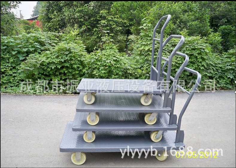折叠小推车钢板车拖车静音拉货车推货车搬运车花纹板手推车平板车