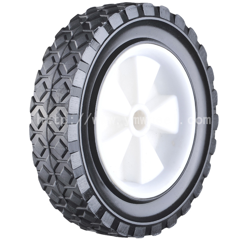 厂家供应橡胶轮子7 寸单脚轮 播种机轮  实心橡胶轮