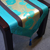 Manufactor make modern Chinese style Orange sky blue Silk brocade peony Table flag Luxurious tea table Bed flag wholesale