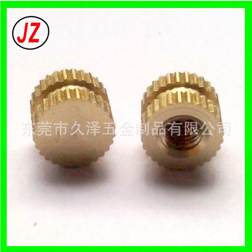 大量供应M4盲孔铜螺母  注塑直纹滚花螺母 半空心黄铜螺母可做