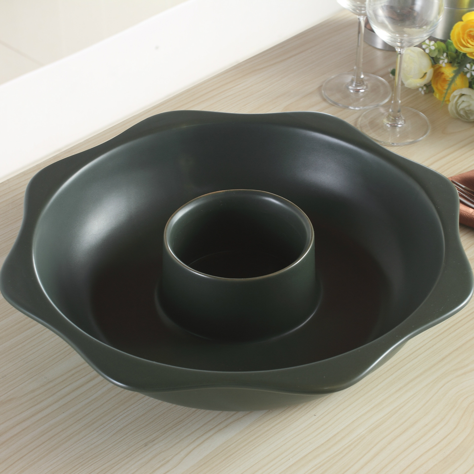 子母鍋(正方)墨綠