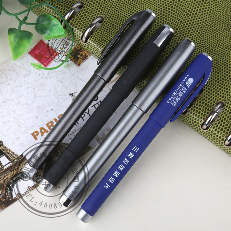 广告塑料中性笔 商务黑色水笔 宝珠笔厂 LOGO定制求购签字笔|ru