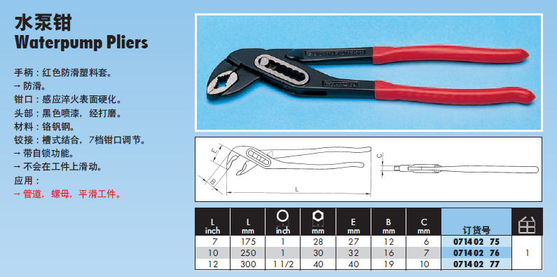 伍尔特 水泵钳 迷你水泵钳