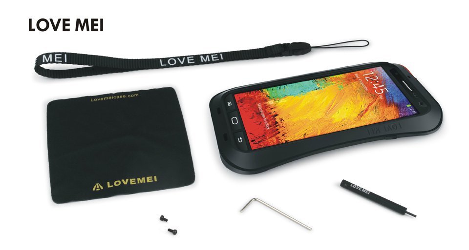 LOVE MEI Powerful Small Waist Water Resistant Shockproof Dust/Dirt/Snow Proof Aluminum Metal Outdoor Heavy Duty Case Cover for Samsung Galaxy Note 3
