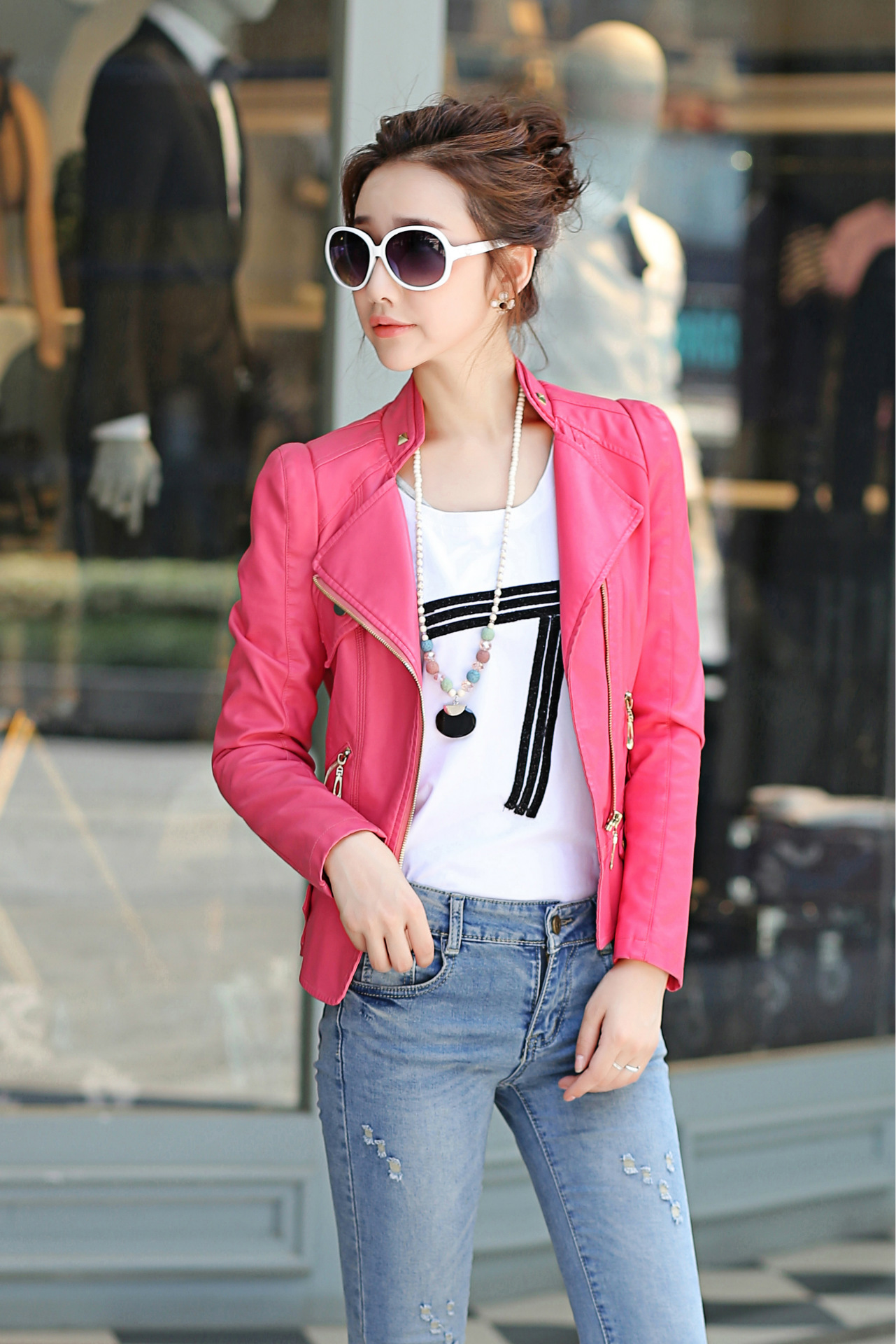 Veste cuir femme en PU - Ref 3447530 Image 6