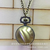 Small retro matte pocket watch, golden necklace