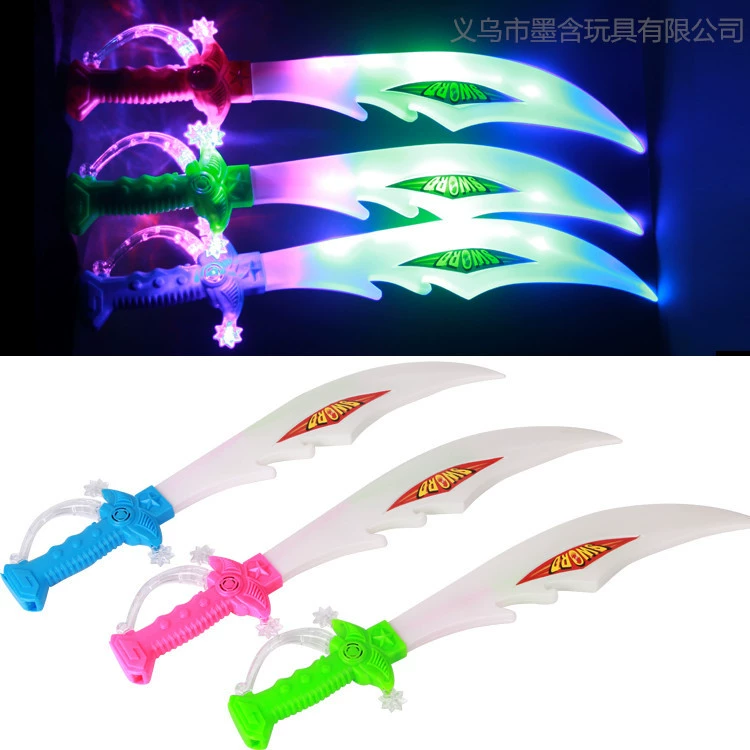 Yiwu Stall Park Square горячий продавать Индуктивный рыбный меч Электрический светящийся меч со звуковой вспышкой световой игрушки