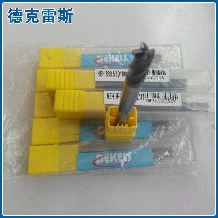 德国65度合金钨钢圆鼻铣刀HEH8R0.5-8D-100L-4T 普通钨钢铣刀