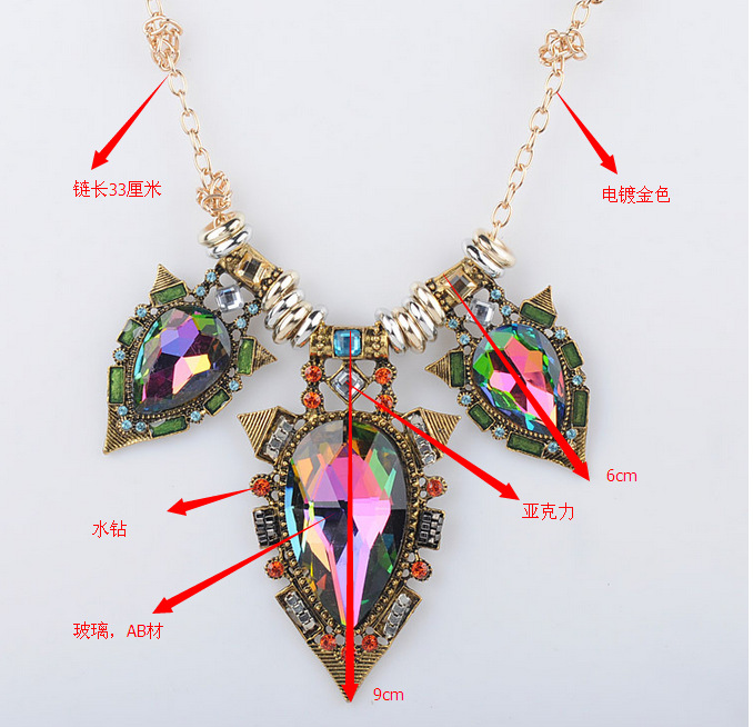 Exquisite Fashion Exaggerated Full Of Diamond Alloy Necklace display picture 3