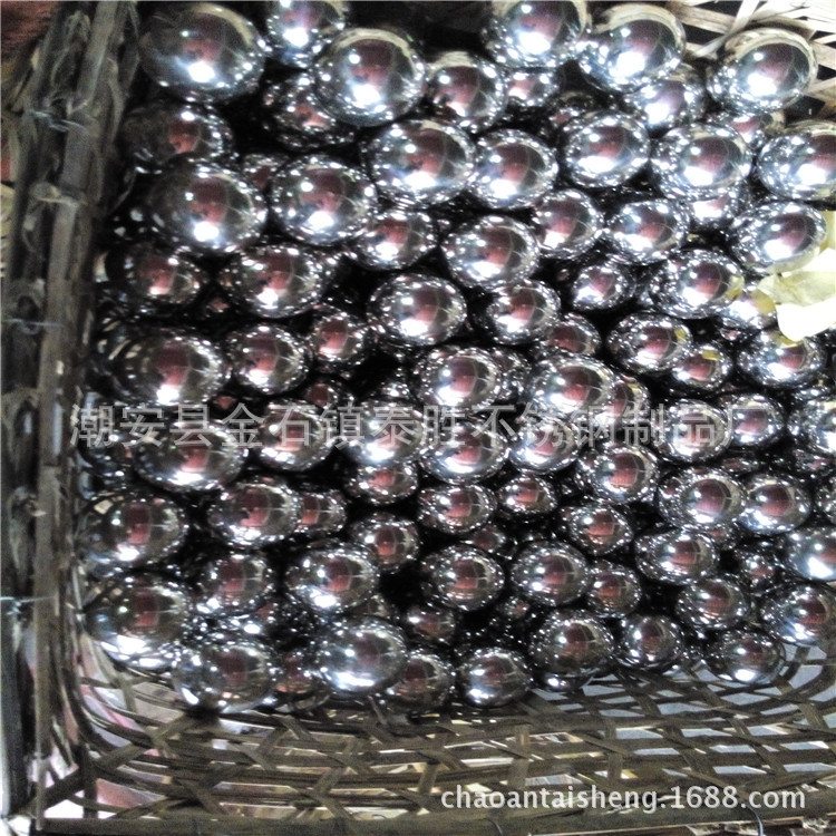潮州不锈钢空心圆球批发价格 彩塘51MM-200MM抛光装饰球