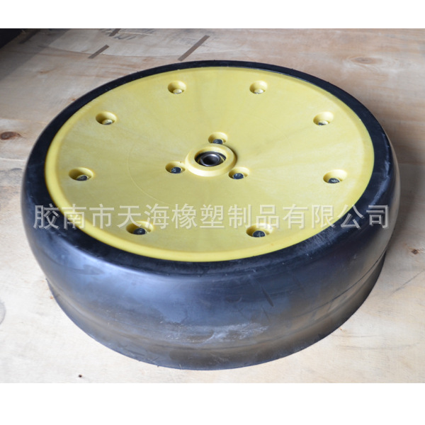 农用播种机宽限深轮子16x4.5英寸光面半实心橡胶轮胎农机零配件