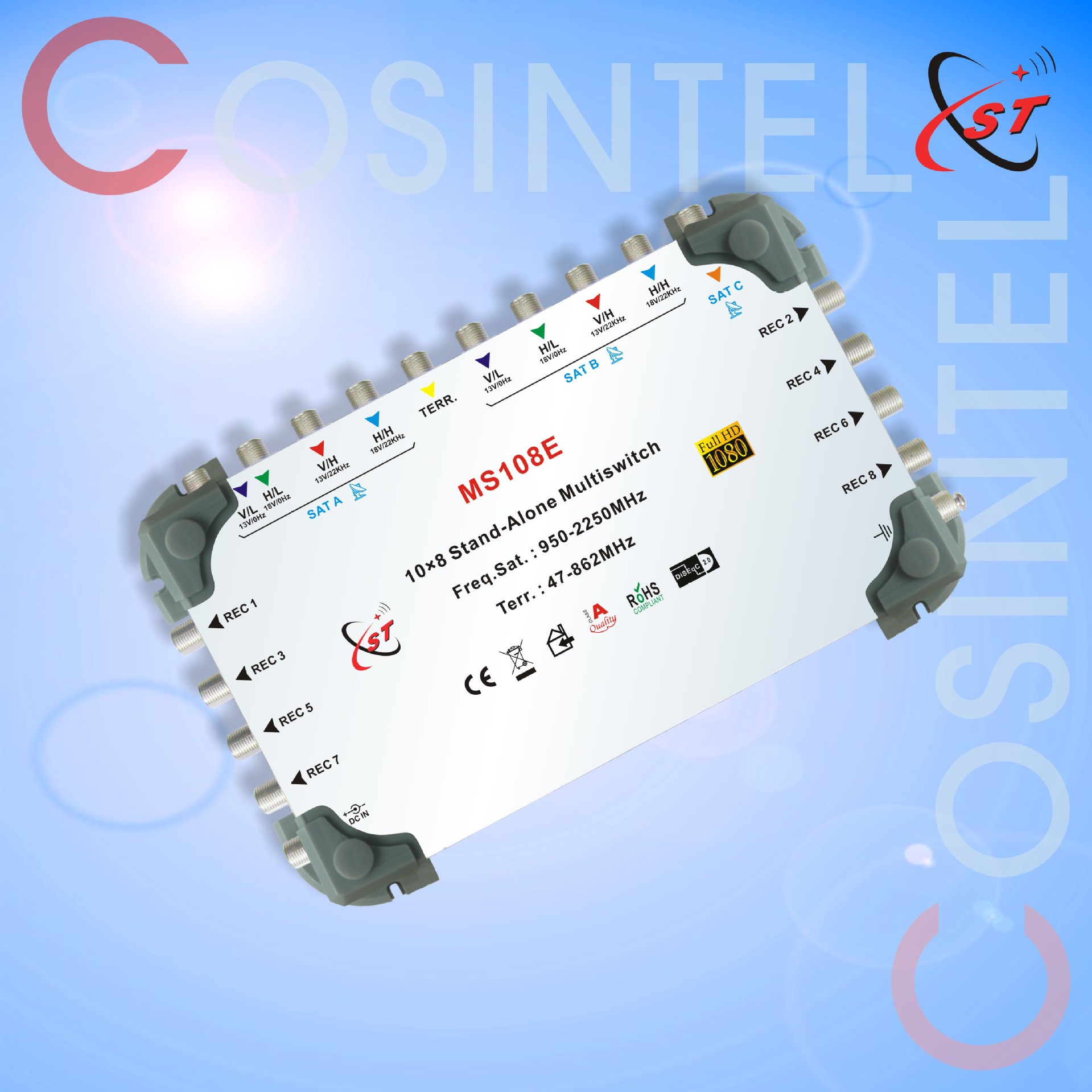 10进8出 MS108E卫星开关多路开关级联终端Multi-switch