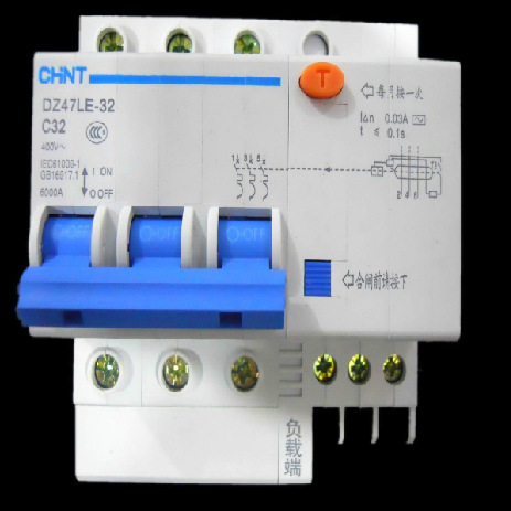 正泰低压电器 3P32A带漏电 小型断路器 空气开关 DZ47-3P C型