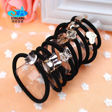 义乌好金珠发圈厂家促销赠品活动 韩版皇冠头绳皮筋批发饰品